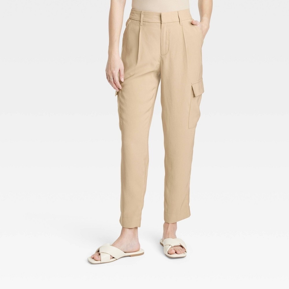 Womens Tapered Ankle Cargo Pants - a New Day‚ Tan 8